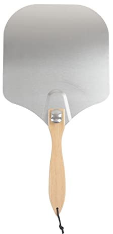 Cáscara de pizza de metal de aluminio con mango de madera plegable, pala de pizza Espátula de pizza Cáscara de giro de pizza ligera para hornear pan de pizza casero(B.)