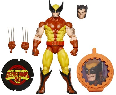 Marvel Legends Series Wolverine, X-Men Retro Marvel Comics Secret Wars Collectible 6 Inch Action Figure, Yellow and Blue