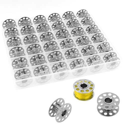PEAKTOP 36PCS Sewing Machine Bobbins, Metal Bobbins for Sewing Machine,