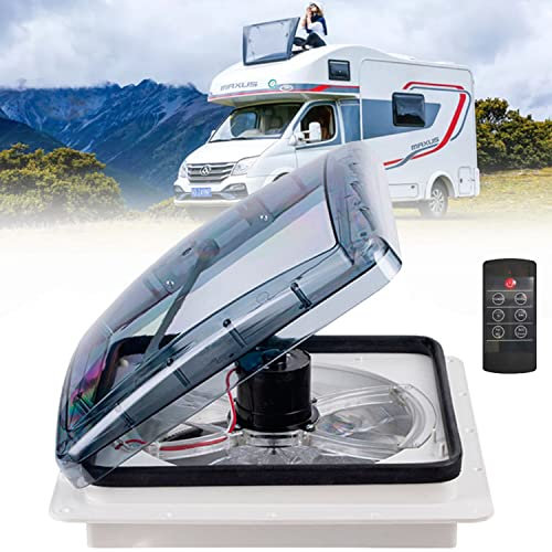 Ventilatore da Tetto per Camper 40 x 40 Cm Portello del Tetto della Ventola per Camper 12v con Ventola Aspirazione a 3 velocità e per Coperchio Antifumo e Guarnizioni per Roulotte o Camper