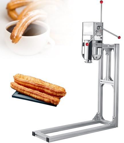 machine à churros verticale manuelle robuste de 3l, 5l, 7l, fabricant de beignets espagnols, churrera, appareil a churros et chichi, 4pcs buses, pour les restaurants et les boulangeries,3L