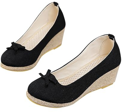 Momolaa Espadrilles Women Wedges Closed Toe Court Shoes Wedge Sandals for Women Espadrilles Wedges Pumps Court Shoes Summer Ladies Footwear UK