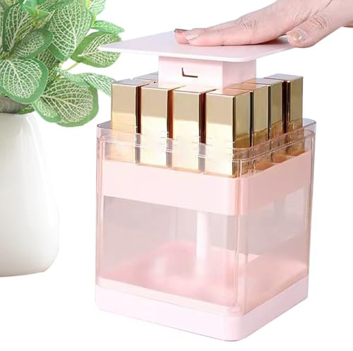 Porta-rossetto in acrilico trasparente, organizer per rossetti, portatile, compatto, trasparente, per profumi, 12 scomparti