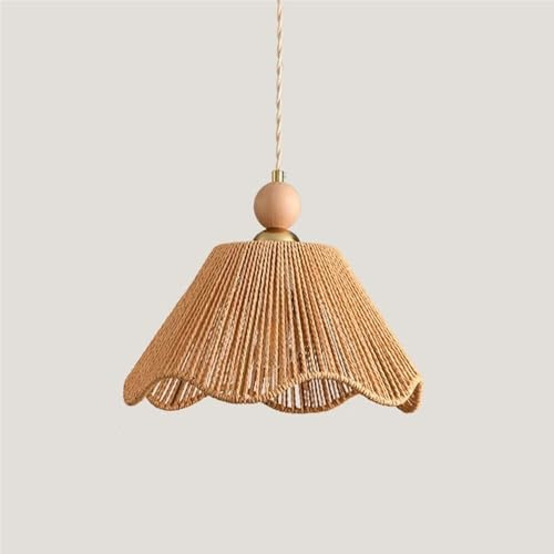 Lámpara colgante de cuerda de cáñamo tejida de ratán estilo bohemio, estilo vintage costero, grande, estilo rústico, estilo granja, creativa, para interiores, con base E26/27, para comedor, isla, mesi