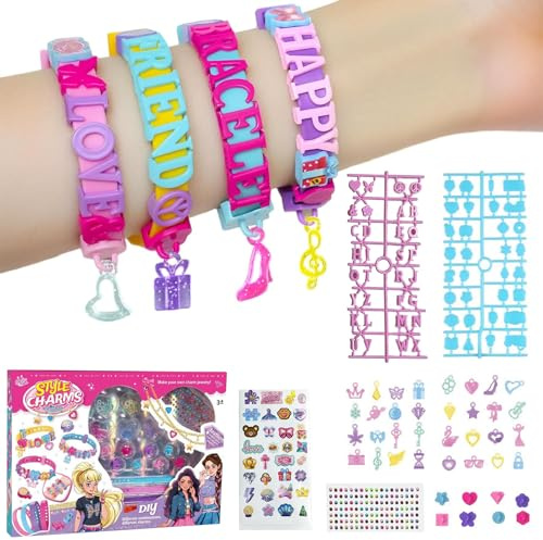 MUYAPAY Armband kit för skapande av armband för barn från 6 år, brasilianskt pärlkit för barnarmband, rolig trend lätt att använda enkel fritid flicka 10 år