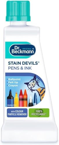 Stain Devils Pens and Ink 50ml - Laundry Pens and Ink Stain Remover for Fabric - Removes Ballpoint, Felt Tip, Crayon, Markers, Watercolour Stains on White and Colourful Cloths