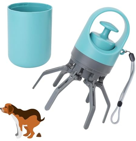 TenaLucy No Touch Sac a Crottes Chien Pelle, 6-Griffes Portable Pince Ramasse Objet, Pince Ramasse Dechets Ramasser Crotte pour Chien, Pinces pour Ramasser Sans se Baisser pours Tous Chiens Dans Parcs