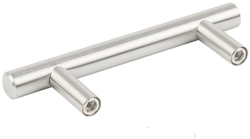 TRIXES Confezione da 20 maniglie in acciaio inox, larghezza 100mm per porta armadio, cassettiera, maniglie a T, distanza interasse 64mm.