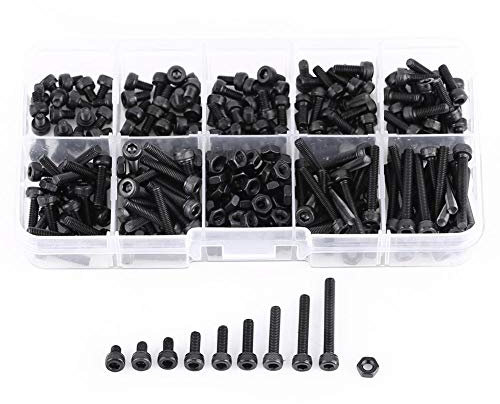 280 Teile/Schachtel M3 Zylinderkopf Innensechskantschraube Schraubenmutter Metric Maschinenverschlüsse Sortiment Set Präzise Repair Tool
