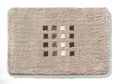 Kleine Wolke Badteppich Quadri (LBH 90x60x2 cm) LBH 90x60x2 cm beige