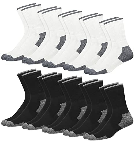 SOXCO 10 par strumpor herr 9-12 crew work sportstrumpor kvinnor, 10-pack