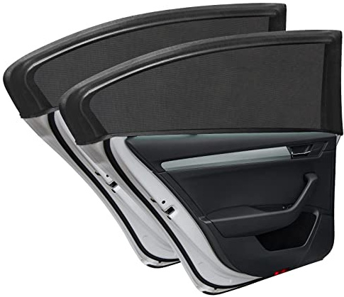 URAQT Parasole per Auto, 2 Pezzi, Parabrezza Laterale, Parasole per Auto, con Protezione dai Raggi UV, Protezione dal Calore, Universale, per finestrini Laterali, per Bambini, (M)