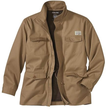 ATLAS FOR MEN Safari Jackets for Men UK - Desert Style Combat Military Mens Field Army Jacket - Safari Jacket Men's - Full Zip, 4 Pockets - Small to Big and Tall UK Sizes S-4XL Camel