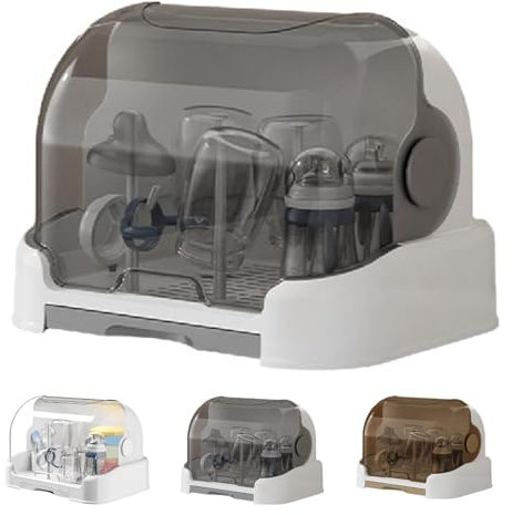 Caja De Almacenamiento y Soporte para Biberones De Bebé | Estante De Secado con Escurridor para Niños Pequeños