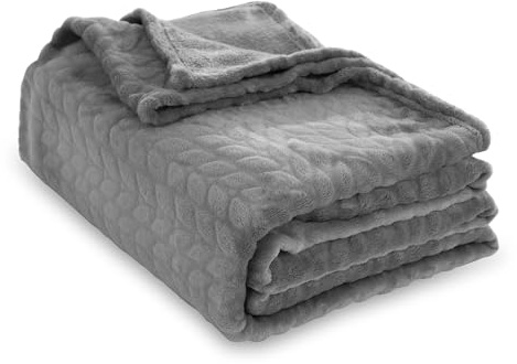 Winthome Kuscheldecke Flauschig Weich, Sofadecke Warme, Fleecedecke Kuschelige, Pflegeleicht, Blanket Für Kinder, Teenager, Erwachsene, Couchdecke Geeignet für alle Jahreszeiten (150x200cm, Hellgrau)