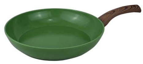 Cook & Pan - Go Green Pfanne 28 cm-Induktionsgeeignet-PFAS frei Keramik-Beschichtung -Antihaft- wärmeisolierter Griff- Aluminium - Grün