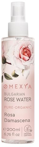 Omexya Rose Water Spray 200 ml – Tonico Naturale al Rosa Damascena per il Viso – Spray Rinfrescante Senza Additivi per Cura della Pelle – Acqua di Rose Pura (200 ml, Confezione da 1, Pink Water)