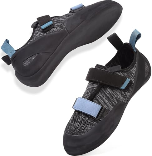 ziitop Climbing Shoes Mens Rock Climbing Shoes with Dual Hook-and-Loop Straps BlackBlue