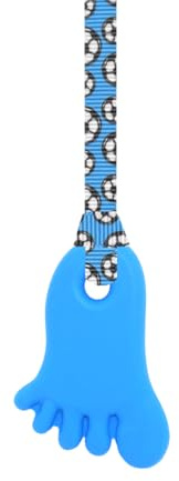 Sensory Oojamabobs - Foot Pendant chew Necklace - Autism - Blue with Lanyard (6 Designs Available!) (70cm, Football)