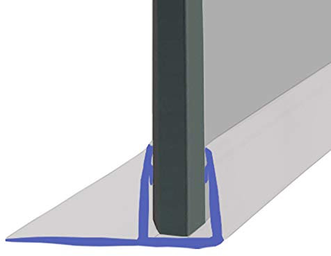 Vertical Shower Seals | Sold in Pairs | Used on Screens or Doors | 8,15, 20, 25 or 35mm Back Fins | Fits 10mm Glass | 2 Metres Long | Clear or Chrome | FIN003 (20mm Fins (Clear))