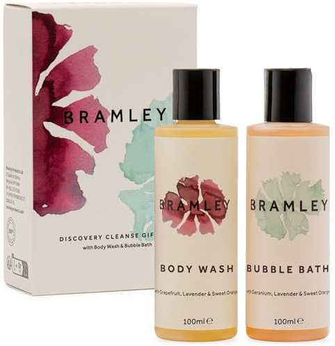Bramley Discovery Cleanse Bath Gift Set (2 x 100 ml), Includes Body Wash and Bubble Bath, Natural Gifts for Women for Birthdays, Thank You, Get Well Soon and More