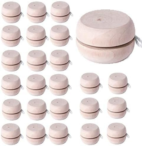 DISOK - Yoyos para Niños de Madera Infantiles - Yo-yo Ecológicos, Regalos, Detalles y Recuerdos para niños, cumpleaños (Lote 30)