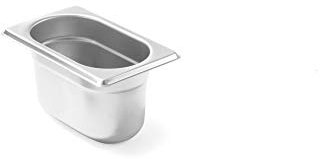 HENDI Gastronormbehälter, Temperaturbeständig von -40° bis 300°C, Heissluftöfen-Kühl- und Tiefkühlschränken-Chafing Dishes-Bain Marie, 0,6L, GN 1/9, 176x108x(H)65mm, Edelstahl, 48 Stück