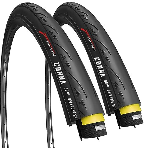 Fincci Rennrad Reifen 700x23c - Paar Fahrrad Reifen 28 Zoll 23-622 mit 1 mm Pannenschutz 60 TPI, Fahrradmantel 28 Zoll für Carrera, Stadtfahren, Tourenrad Race, E Bike - 2er Komplett