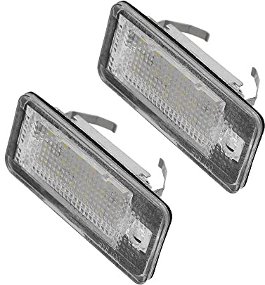 X AUTOHAUX 2 pcs LED License Plate Light Car Number Lamp Replacement White Light for Audi A3 S3 A4 S4 A5 S5 A6 S6 A8 S8 Q7