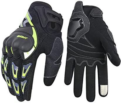 OLYSPM Guanti Moto Uomo,Guanti Moto Estivi Uomo,Guanti da Moto Touchscreen con Grande Disegno Luminoso,Guanti Moto Donna Mujer con Antiscivolo,Traspirante,per il Motocross,l'equitazione,le Corse