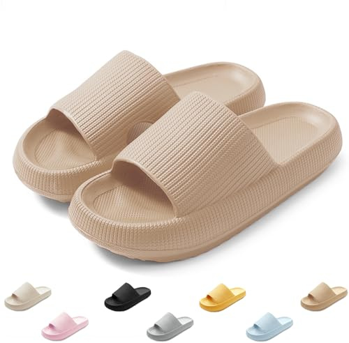 QJJQ Cozislides Chaussons de bain pour homme et femme - Pantoufles nuages - Super douces - Antidérapantes - Pour l'été