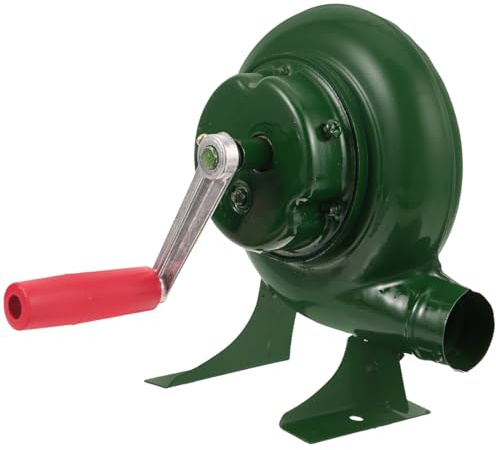 Unomor Hand Crank BBQ Fan Portable Barbecue Air Blower with Metal Blade Manual Charcoal Starter 7.28x7.28x6.69in Fire Bellow for Camping and Grill