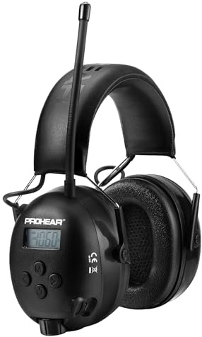 PROHEAR 033 Upgraded Bluetooth Ear Defenders with Radio, USB C Rechargeable BT Wireless Noise Reduction, FM/AM Hearing Protection Headset with Hands-Free Calling, Ideal for Garden Working, Lawn Mowing
