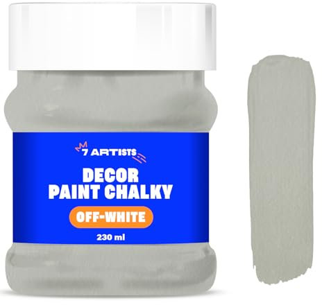 7 Artists Off-White Chalk Paint 230 ml for Furniture and Crafts | Chalky Wood Paint