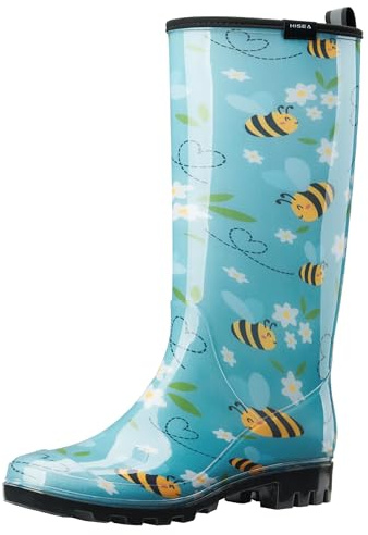 HISEA Women's Tall Rain Boots Slim Calf Waterproof Garden Boots