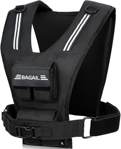BAGAIL Gilet Zavorrato per l'allenamento della Forza, Piastre di Ferro Rimovibili, Busto Regolabile, Gilet Fitness Resistente per Uomo Donna, Ideale per gli Allenamenti in Palestra,Yoga ed Aerobici