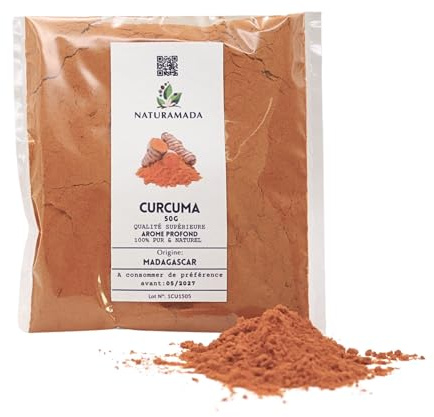 Cúrcuma en polvo 50 g – Especia natural molida | Golden Milk, Té Chai, Smoothies, Curry, Cocina e Infusión – Naturamada