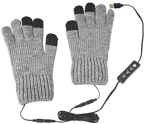 ZH1YFD USB uppvärmda handskar - Elektriska varma handskar Unisex USB uppvärmda handskar | USB-pluggbar pekskärm elektriska handskar Lättviktsuppvärmda elektriska handskar för kallt väder
