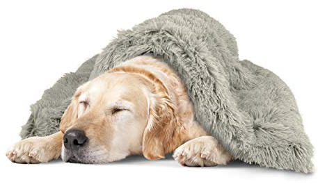 The Dog’s Blanket Sound Sleep – Faux Fur Dog Blanket, Silver Grey, XL, 97x139 cm