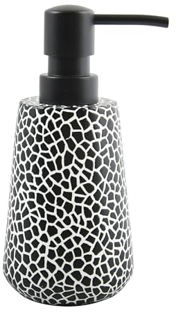 MSV Seifenspender Safari | mit Edelstahlpumpe | Flüssigseifen-Spender | Polyresin | 300ml | Langliebig und Robust | matt schwarz