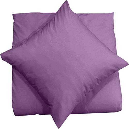 Mixibaby Kissenbezug 40X40 2er Set Dekokissen Kissenhülle Kissen Bezug 100% Baumwolle, Farbe:Violett