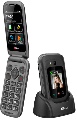 TTfone TT970 Whatsapp 4G Touchscreen Senior Big Button Flip Mobile Phone - Pay As You Go Prepaid - Easy and Simple to Use (£10 Credit, O2)