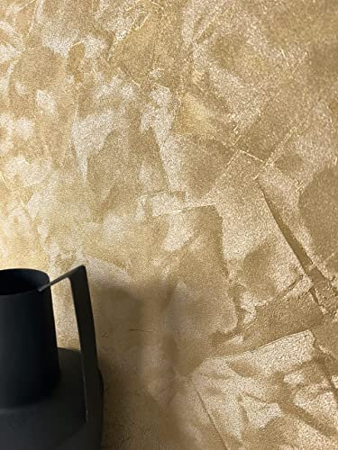 NEWROOM Tapet Guld Vliestapet Strukturoptik - Modern 3D Effekt Mustertapet för Vardagsrum Sovrum