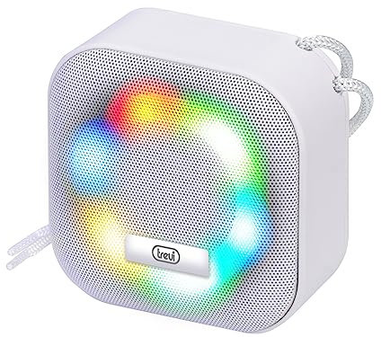 Trevi XR 8A12 Altoparlante Amplificato Portatile 3W con Bluetooth e Batteria Integrata, Resistente all'Acqua IPX4, Bianco