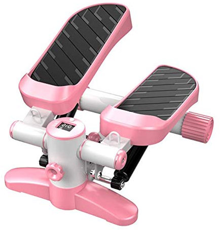 Stepper,Löpbandsmaskin för hem, Bärbar multifunktionell Fitness Justerbar Silent Fitness Step Jogging Halkfri pedal med Display Home, Rosa