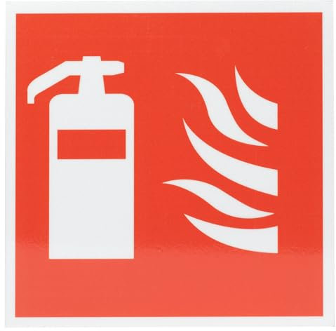 Cartello Estintore 15x15 cm in Alluminio, Segnaletica di Sicurezza Esterna e Interna