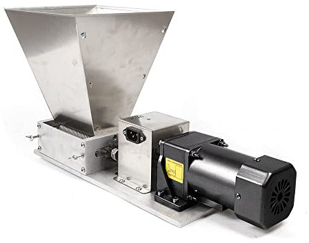 Loobiiny Mulino elettrico per cereali, mulino per mangimi, malto, macinino multifunzione, 2 rulli con imbuto da 4 l, 220 V