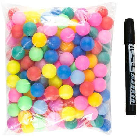ZQSFPK 30 Pcs Ping Pong Balls,1 Water-Based Pen,40mm Colored Tennis for Cats & Dogs,Table Tennis balls for Party Family School Group Game Prop Suitable As Pet Toys Decoration and Game Competition