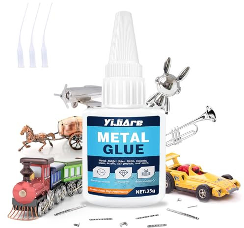 Metal Glue 35g - Super Glue for Stainless Steel, Aluminium Alloy, Metal Tubes and Jewellery, DIY Crafts - Transparent,Waterproof, Heat-Resistant，with Anti-Clog Cap