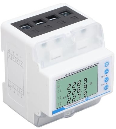 WESLNN Contatore di Energia Intelligente WiFi Contatore Intelligente Fotovoltaico WiFi Multifunzione 60‑300 V 100 A Visualizzazione Chiara con Retroilluminazione Monitoraggio del consumo energetico